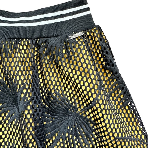 GUESS Embroided Mesh Palm Leaf Mini Skirt - Picture 3 of 6
